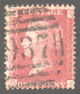 Great Britain Scott 33 Used Plate 74 - QC - Click Image to Close